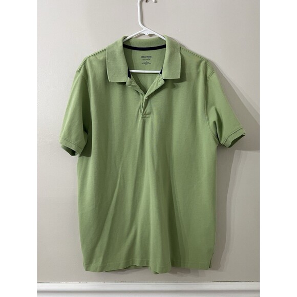 St. John's Bay Other - St. John’s Bay Men’s Large Heritage Pique Polo Shirt Sage Green 100% Cotton